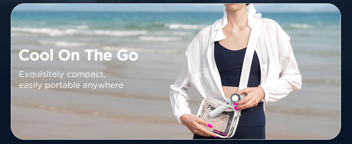 Portable Handheld Fan for Ice Application, 3 Speed USB Rechargeable 5000mAh Battery Operated, LED Display, Cooling Personal Fan for Women, Men, Travel, Camping, Outdoor