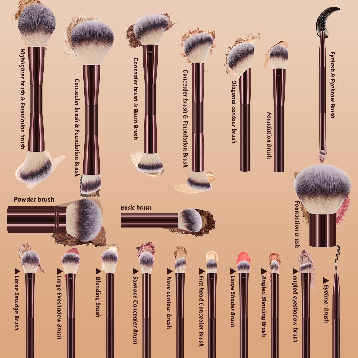 Professional Soft Makeup Brush Set, Multifunctional Brushes for Face and Eye Makeup, Includes Foundation Brush, Powder Brush, Eyeshadow Blending Brush, Cosmetic Brushes