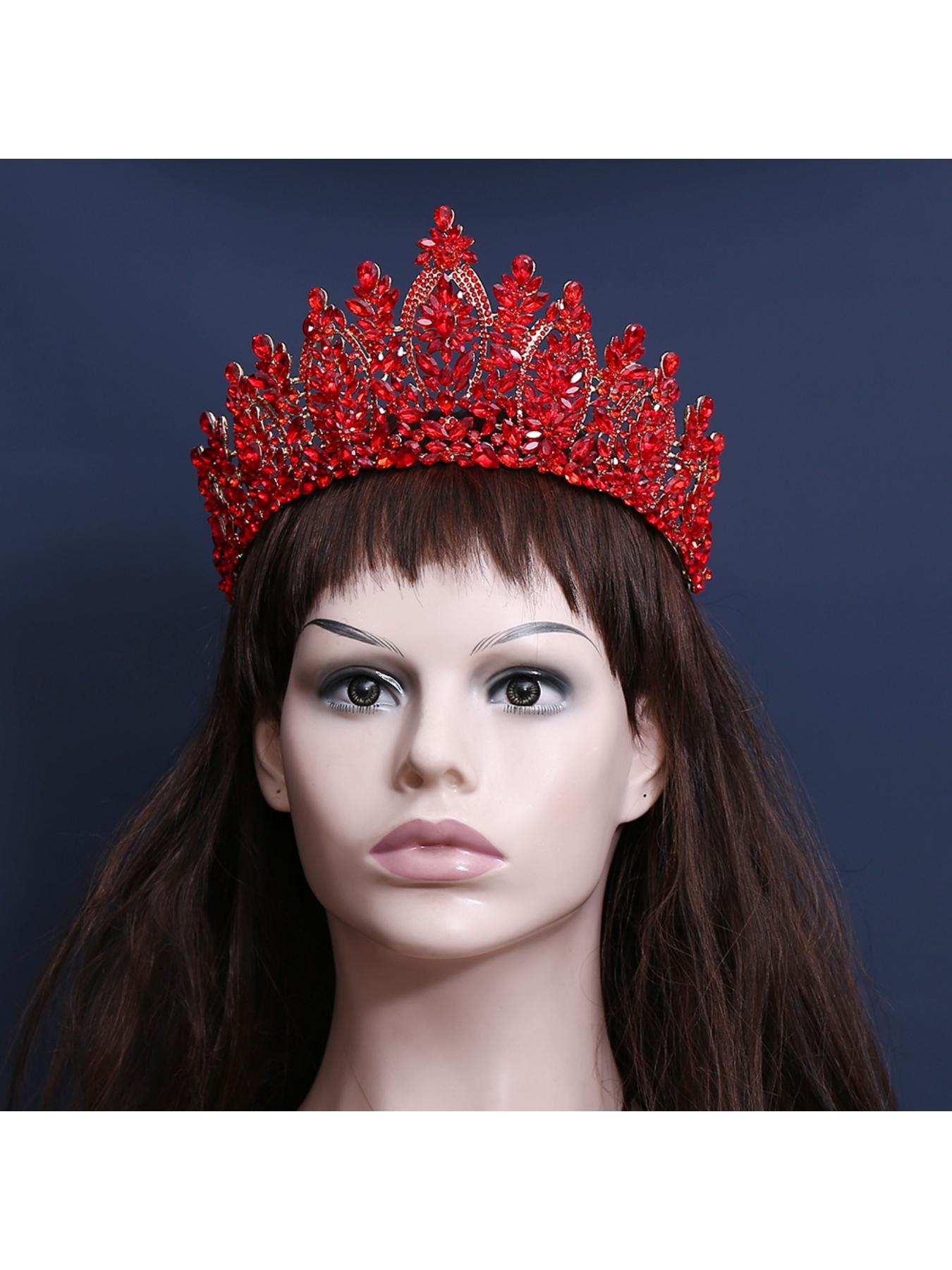 Baroque European and American beauty pageant bridal crown tiara alloy crystal wedding headband hair accessories crown
