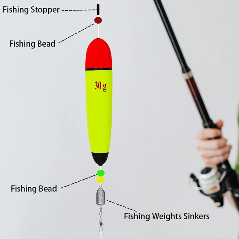 5pcs Dual Color Large Belly Floats, Sea Fishing Buoyancy Aid, Middle-Through Apo Design, Essential Angling Accessories