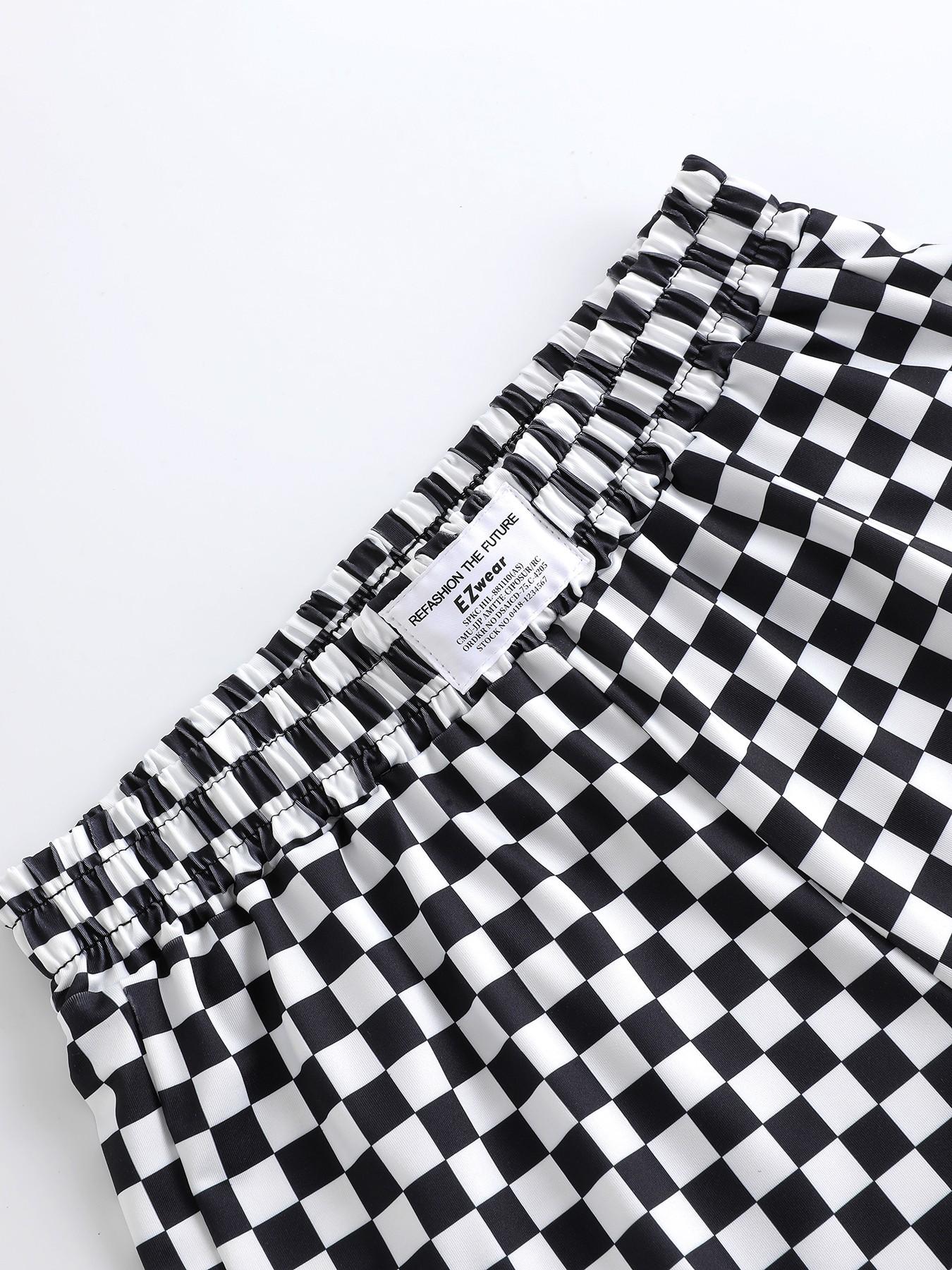 3-Pack Women's Loose-Fit Shorts, Leopard and Checkered Print, Elastic Waist, Casual Sporty Style, Fashionable Ladies' Clothing, Comfortable and Stylish