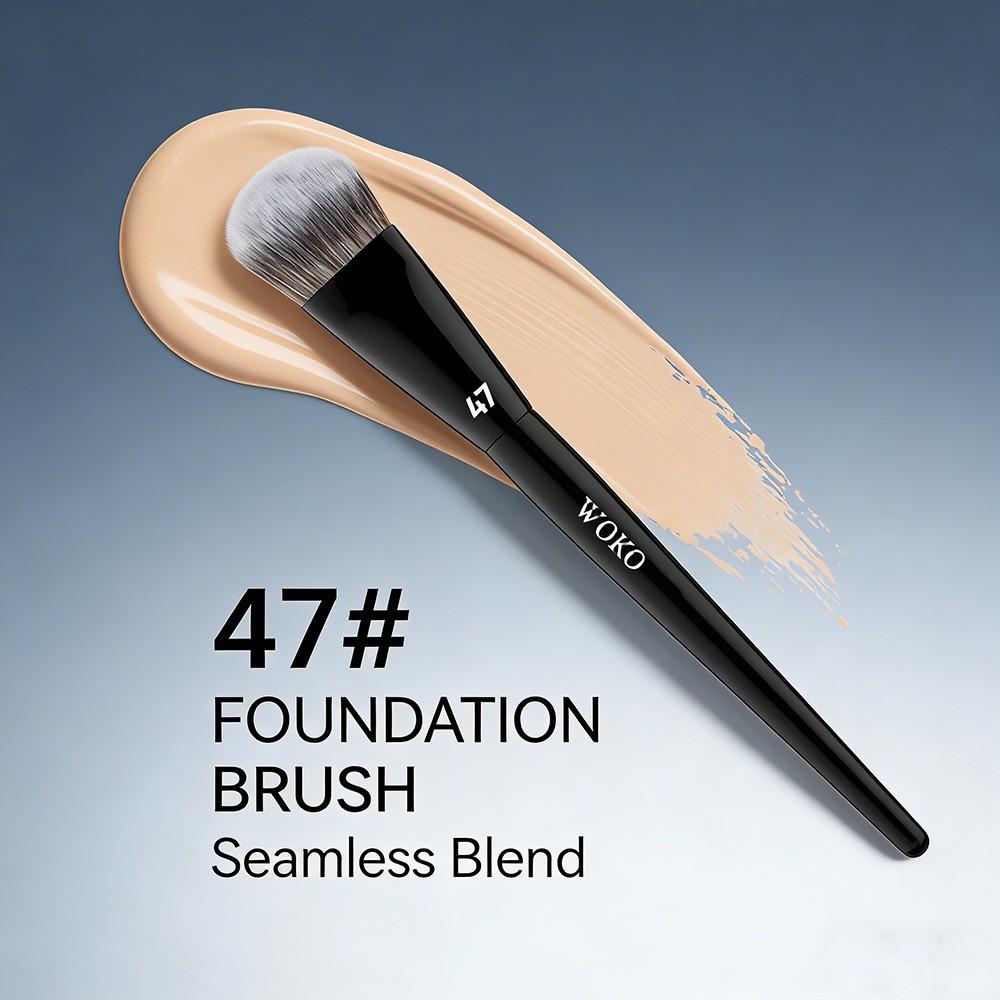 Professional Makeup Brush, 47 Foundation Brush Broom, Shadow Liquid Cream Blender, Angled Blush Brush, Cosmetic Tool for Precision Application