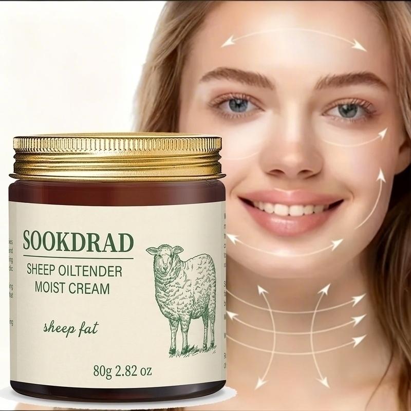 Lamb Oil Moisturizing Cream, Contains Lamb Fat Essence, Soothes Dry Skin, Suitable for All Body, Gentle Formula, 80g, Daily Care