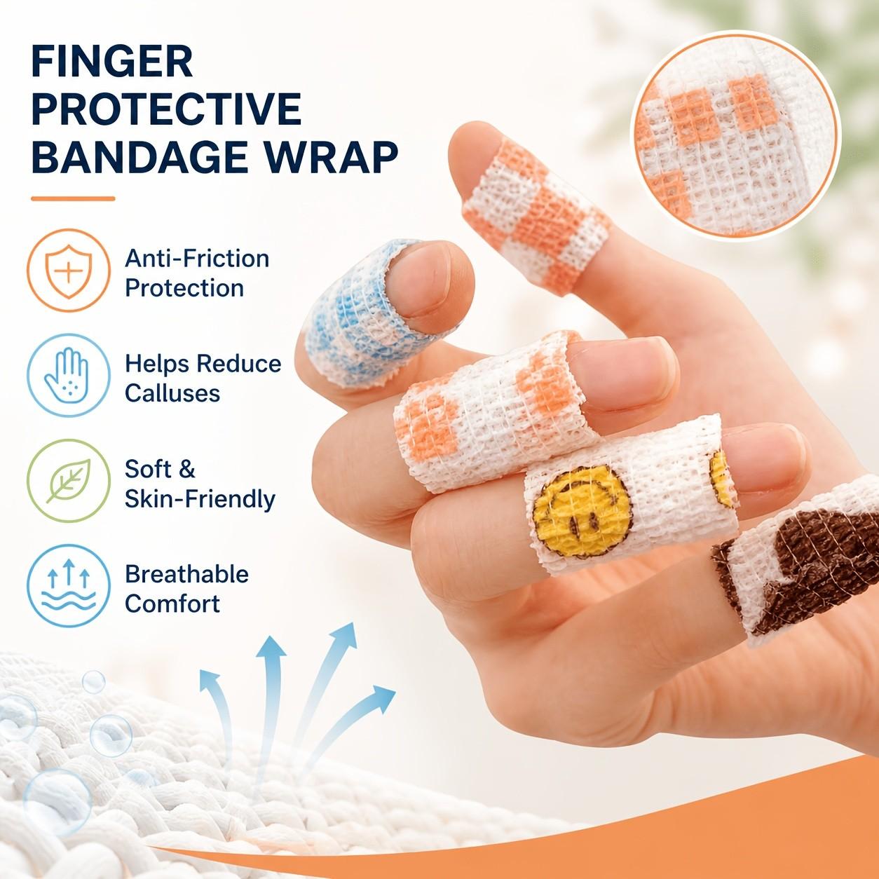 Random Color Anti-Callus Finger Bandage, Anti-Abrasion Nail Protection Finger Cots, Injury Armor, Wear-Resistant Writing Protector Gloves, Suitable for Office, Sports, and Outdoor Work