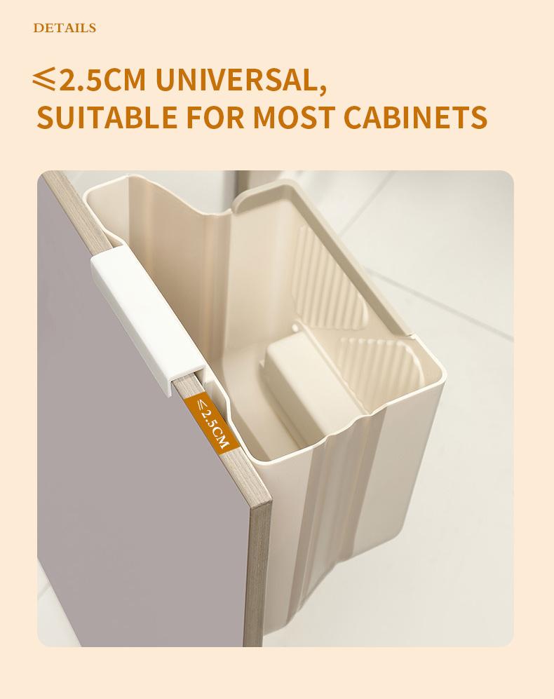 Foldable Kitchen Narrow Trash Can – Hanging Garbage Organizer, 1 Count Kitchen Bin, Space-Saving Household Items & Kitchen Accessory for Home
