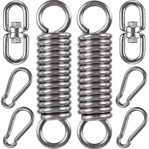 2 Pack Hammock Chair Hanging Kit Swing Spring Hardware, Heavy Duty Suspension Swivel Hanger Hook for Punching Bags, Heavy Bag, Hanging Chair, Swing Seat, Rocking Seat, Porch Swing, Garden