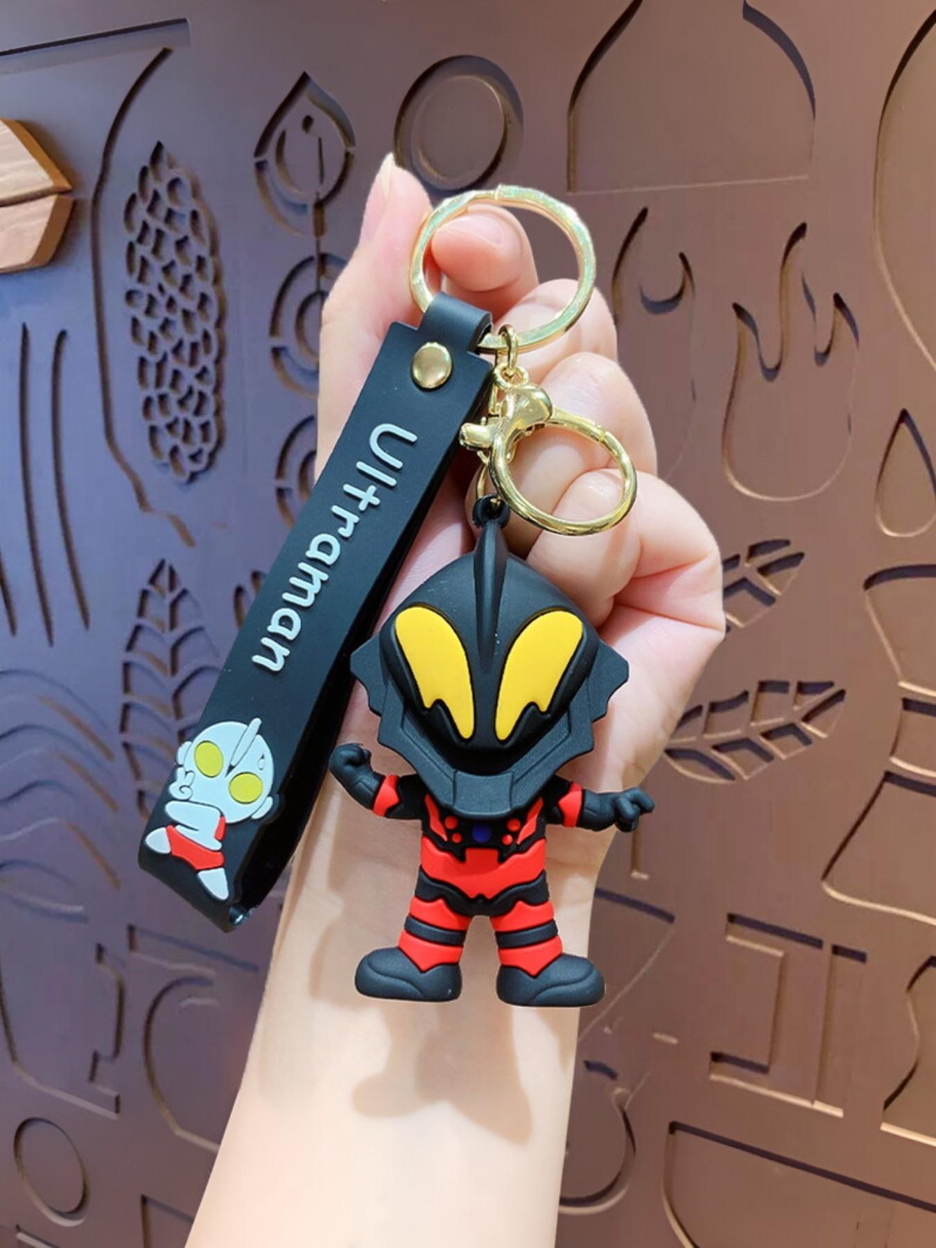 Cute Cartoon Ultraman Keychain, Creative Ultraman Figure Car Bag Pendant, Small Gift for Holidays, Fun Accessory for Kids and Fans