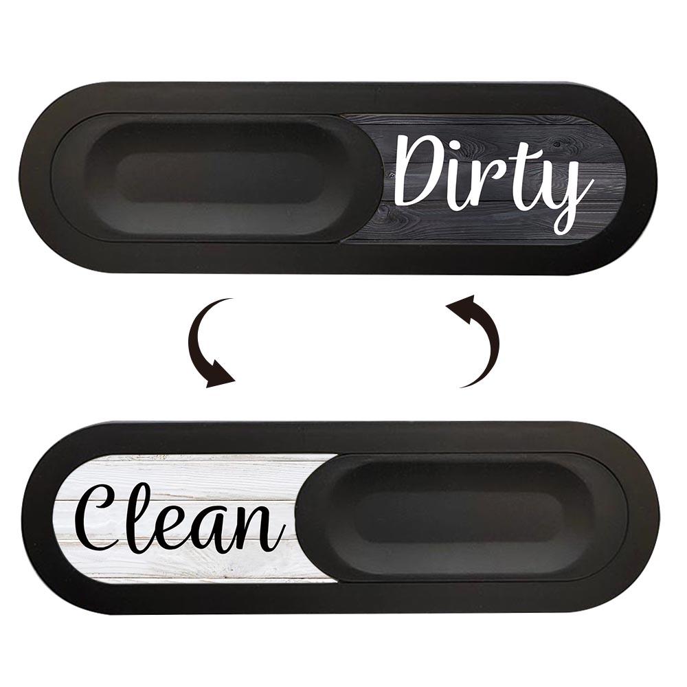 Innovative Slide Clean/dirty Sign, Magnetic Cover, Frosted Frame, Adhesive Backing, Dishwasher Safe, Kitchen Utensil Organizer