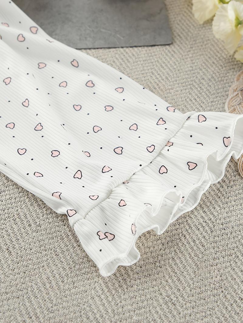 Women's Heart Print Robe, Comfy Long Sleeve Belted Bathrobe, Ladies Sleepwear & Loungewear for All Seasons