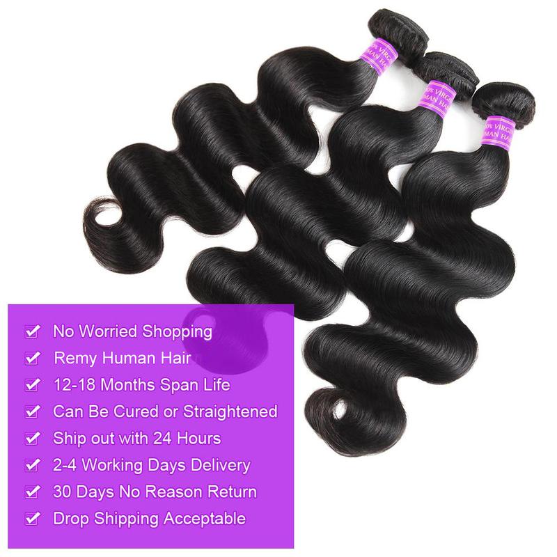 13x4 Lace Frontal With Bundles Body Wave Bundles With Frontal Closure Free Part Human Hair Bundles With Frontal