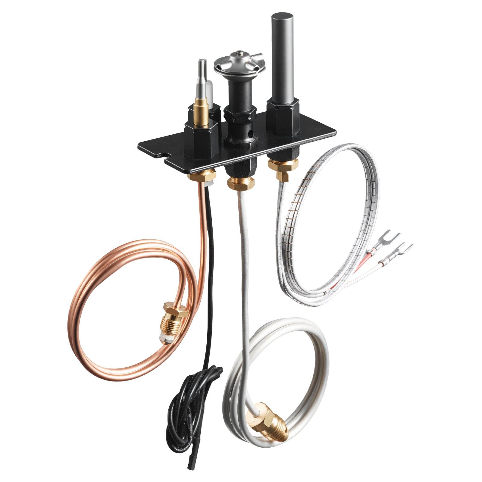 fathersdaygift VEVOR Gas Pilot Assembly, OE 69L17, 69L1701, 904405, J4117, 108084-02 Fireplace Gas Pilot Assembly Kit, Natural Gas Ignition Replacement, Compatible with Lennox, Superior, Astria Models, Black