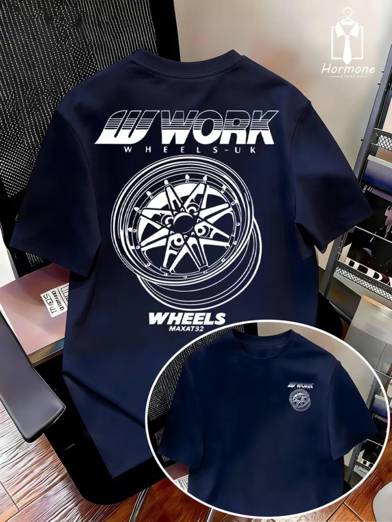 Men's Short Sleeve T-Shirt, Geometric Print, Loose-Fitting, Casual Style, Long Length, Jdm Car Culture, Summer Top