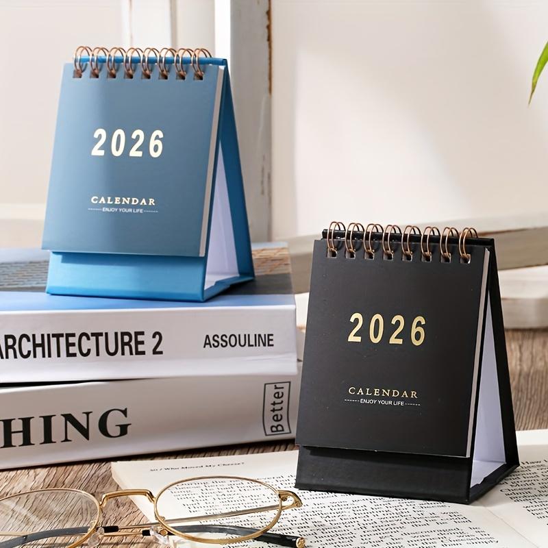 2026 Mini Desk Calendar, Monthly & Weekly Planner, Thick 250g Paper, Twin Wire Binding, Multiple Colors Available, Home Office Organizer, Office Stationery Supplies
