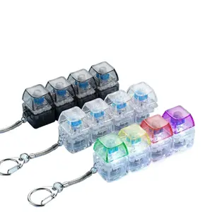 Colorful Transparent Keyboard Keycap Fidget Keychain for Anxiety Relief