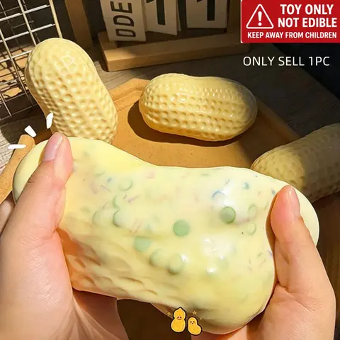Portable Peanut Building Block Fidget Toy, Bendable with Crisp Popping Sound, Soft Desktop Stress Relief Toy, Soft Anxiety Fidgets, Perfect for Holiday, Birthday and Party Gifts