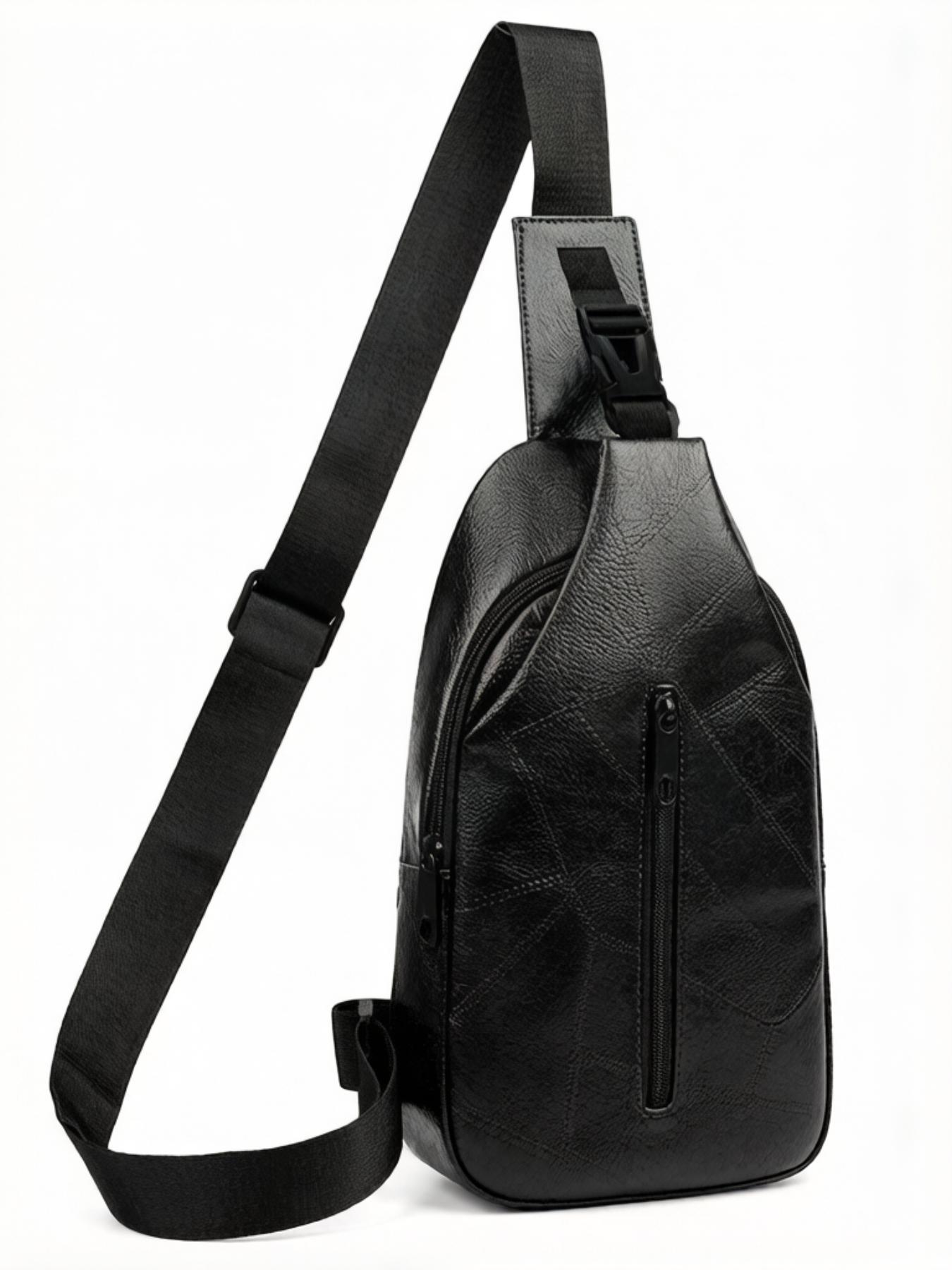 Essential Chest Bag Organizer, Sleek PU Leather Sling Crossbody Pack, Versatile Travel & Concert Gear, Spring Style 2026, TikTok Made Me Buy It.