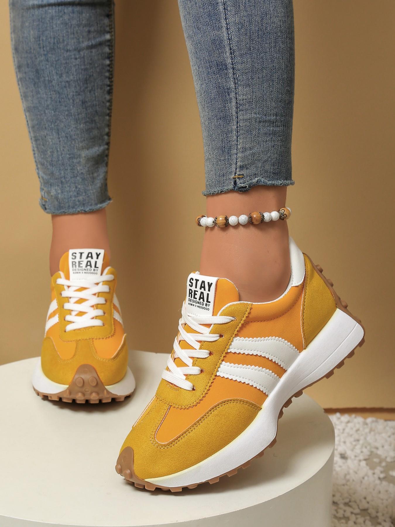 Spring Summer Retro Aggressive Shoes Women, Imitated Deer Skin Material, Casual Training Shoes, Anti-Slip Thick Sole, Outdoor Shopping Commute