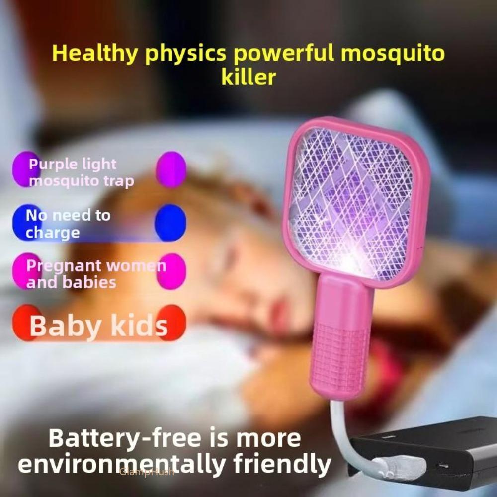 2026 New Portable USB Electric Fly Swatter - 2-in-1 Bug Zapper with Attractant Lamp, Compact Rechargeable for Indoor Use (Kitchens, Bedrooms), Sports & Outdoor Protective Gear for Bug Zapping