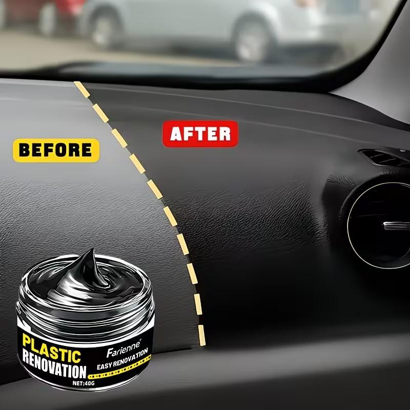 Car Plastic & Rubber Repair Cream, Glossy Paste for Body and Interior, Prevents Fading and Oxidation, Suitable for Bumpers, Leather, Plastics