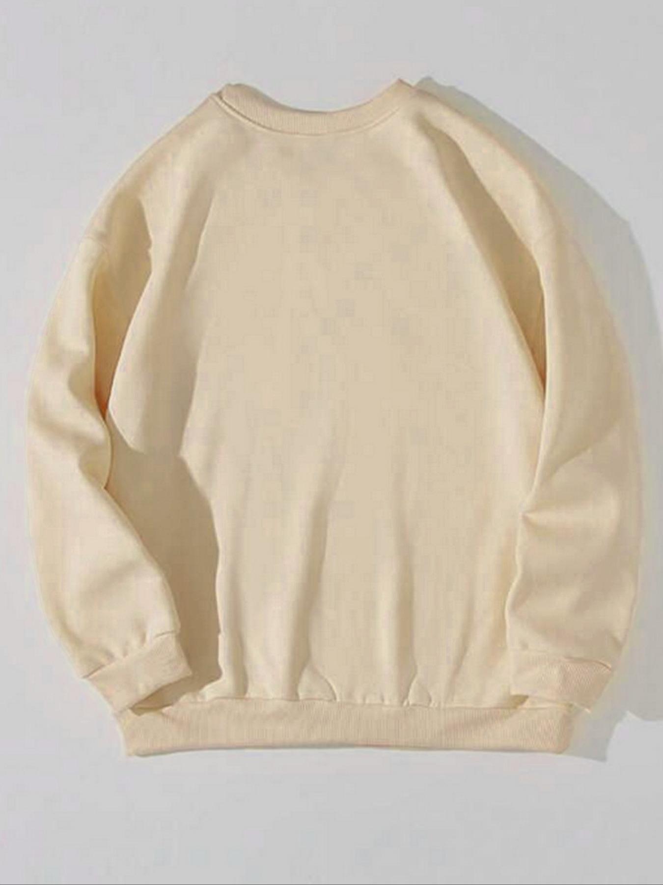 Women's Cartoon Cat & Pumpkin Print Crew Neck Sweatshirt, Casual Drop Shoulder Long Sleeve Pullover, Women's Fall & Winter Clothes for Daily Wear, Halloween