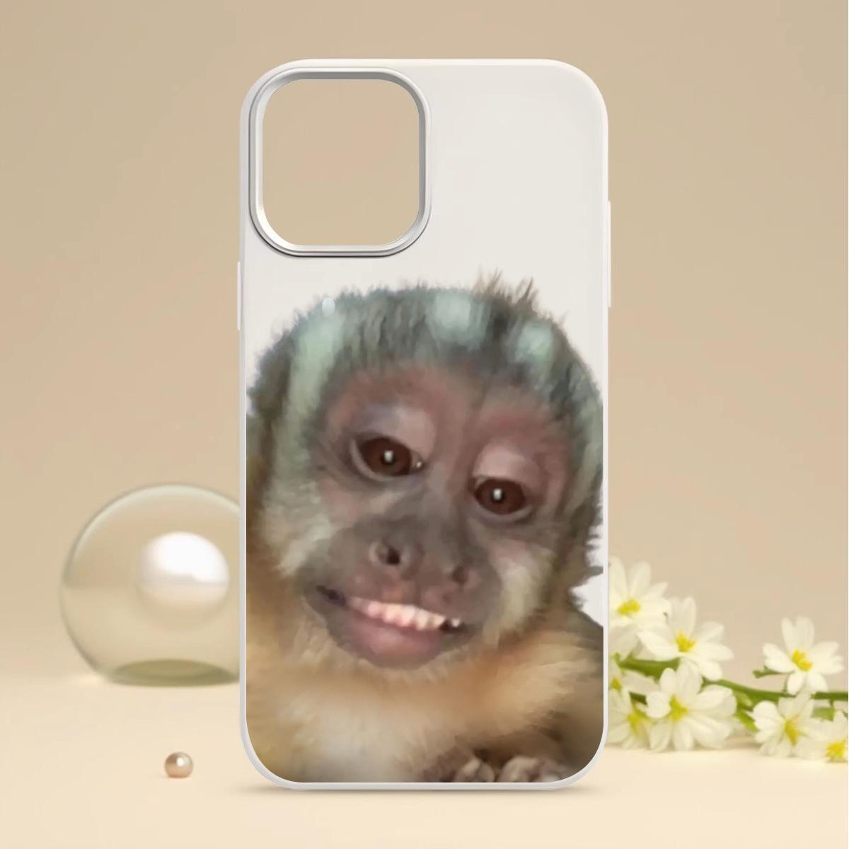 Cute Monkey Pattern Phone Case , Silicone , Shockproof ,Slim, Anti-Scratch Soft Microfiber Lining For iPhone 17 16 15 14 13 12 11 Pro Max Plus Air Y2K
