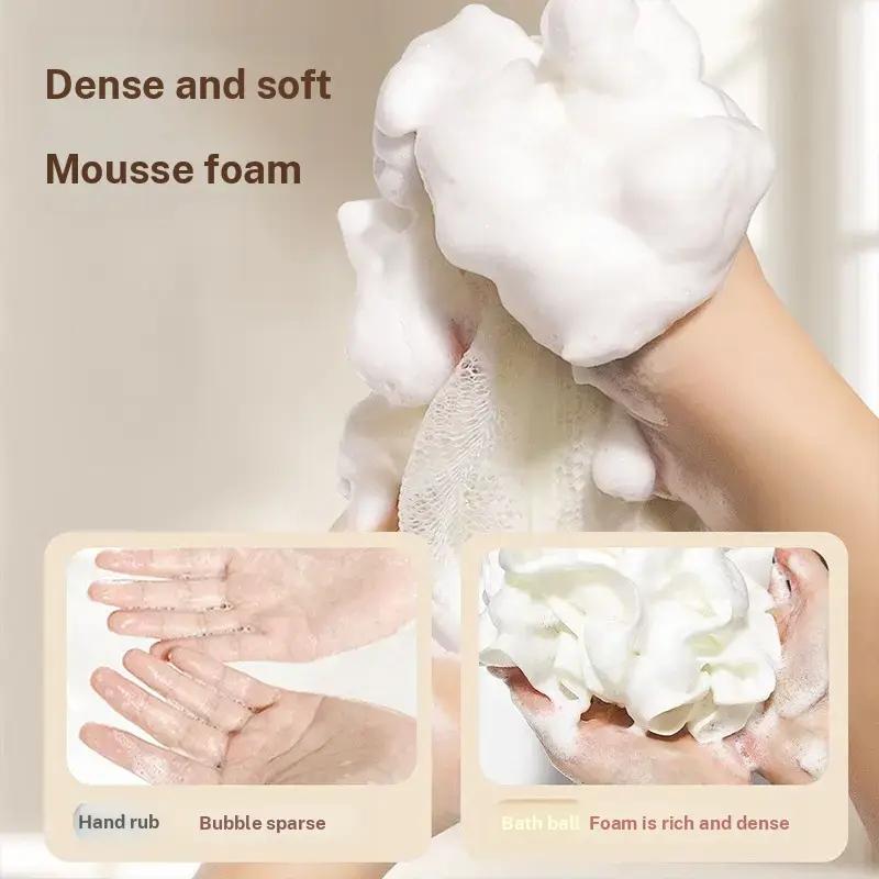 Two-In-One Soap Wrapped Bath Ball, Dual-Sided Use, Rich Lather, Unisex Exfoliating Tool, Travel-Friendly Bathroom Accessory