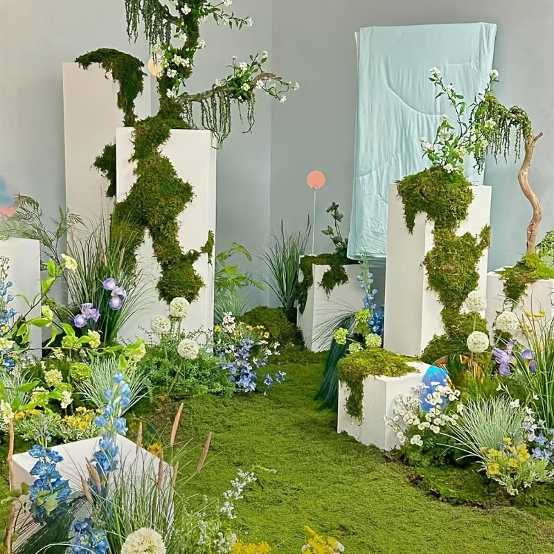 Outdoor simulated green plants 148g coverage area [about 19.68 inches/43.30 inches] Large artificial moss pad - for indoor/outdoor decoration, DIY, glass containers, flower pots and landscaping, tabletop potted landscaping, easy to install and maintain