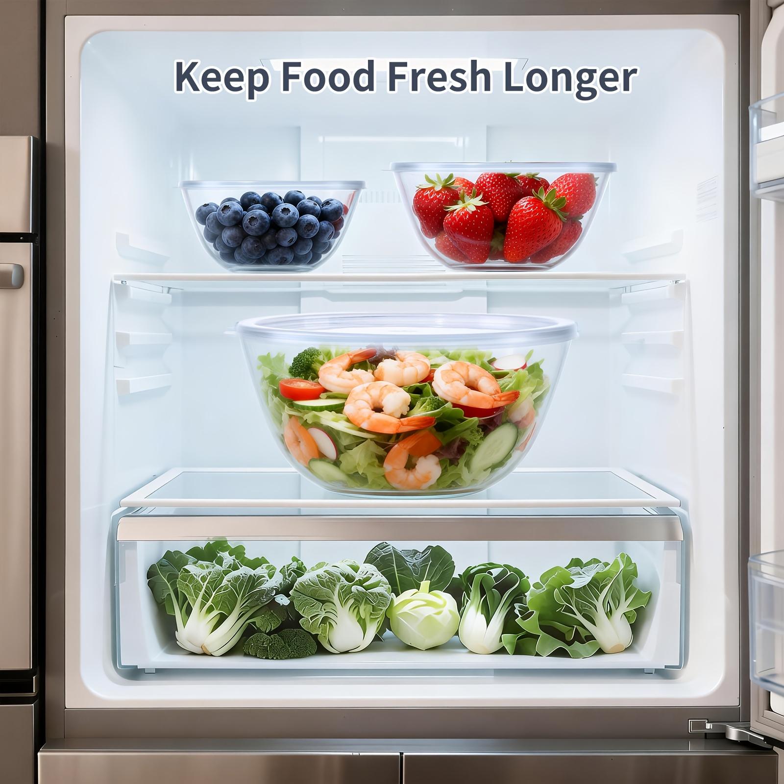 Glass covered mixing bowl set with large capacity salad bowl, suitable for baking and cooking, can enter preheated oven, dishwasher, freezer and microwave oven, Salad Serving Bowls