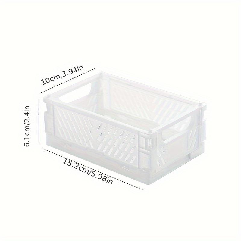 5.98in 1pc/3pcs Folding Organizer Storage Basket, Removable Basket, Stackable Plastic Storage Basket, Sundries Storage Basket, Japanese Style Desktop Storage Box, Minimalist