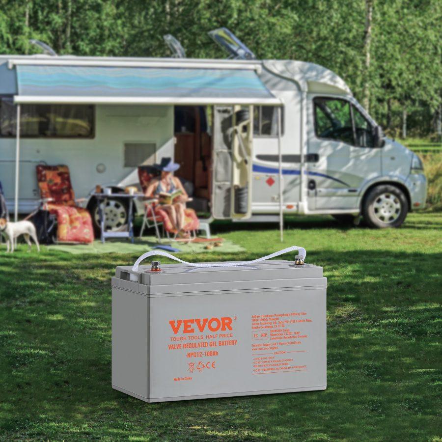 VEVOR 12V 100AH AGM Deep Cycle Batteries, 800A Low Self-Discharge Secondary Rechargeable Battery with Terminal Posts, for Boat, Solar Off-Grid Systems