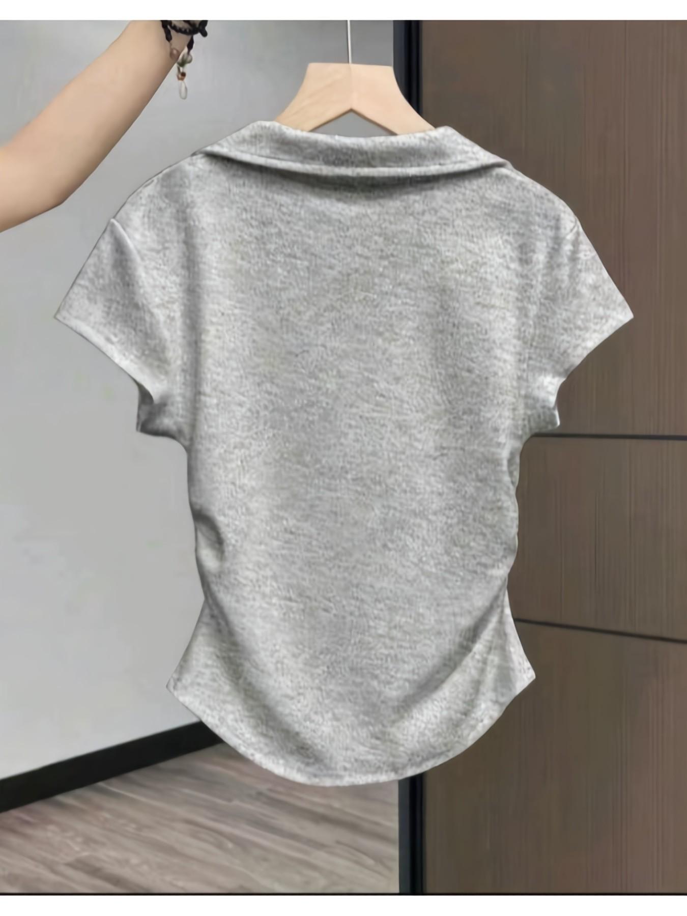 Women's 3 Pack Heart Graphic Polo Shirts, Short Sleeve V Neck Slim Fit Crop Tops, Soft Stretchy Y2K Aesthetic Tees, Casual Going Out Daily Wear for Teens, Juniors & Young Adults Women's 3 Pack Heart Graphic Polo Shirts, Short Sleeve V Neck Slim Fit Crop Tops, Soft Stretchy Y2K Aesthetic Tees, Casual Going Out Daily Wear for Teens, Juniors & Young Adults