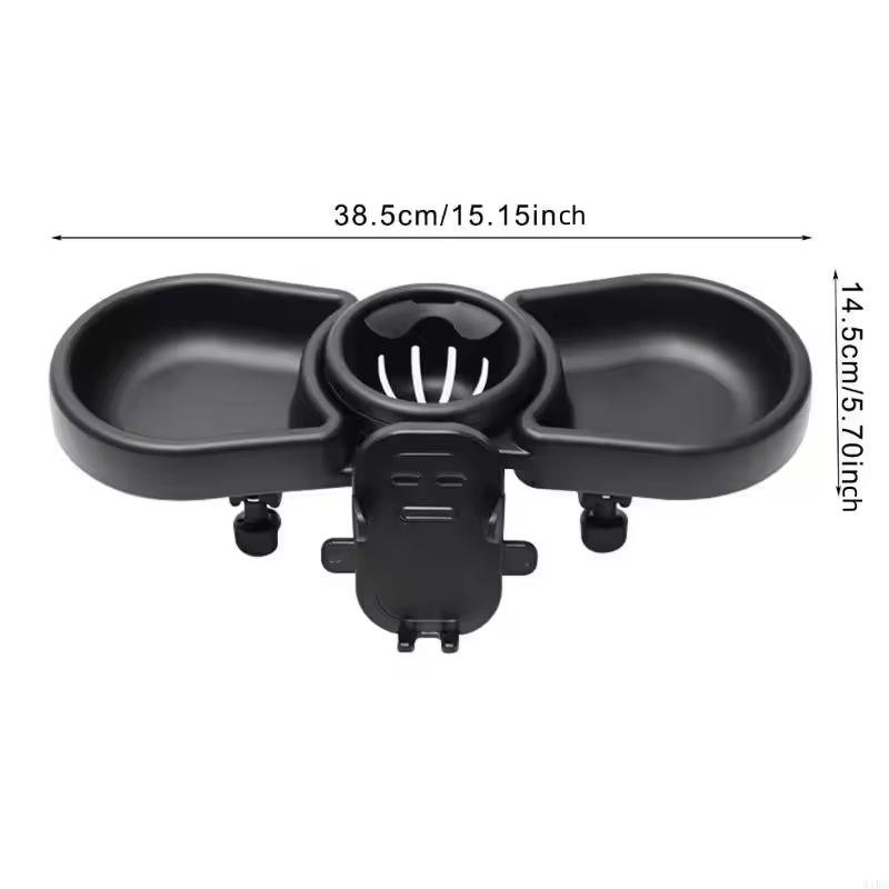 Universal Stroller Snack Tray with Phone Holder & Cup Holder, Adjustable Baby Stroller Accessory Tray, 2-in-1 Stroller Organizer for Snacks, Drinks & Phone, Fits 99% Strollers