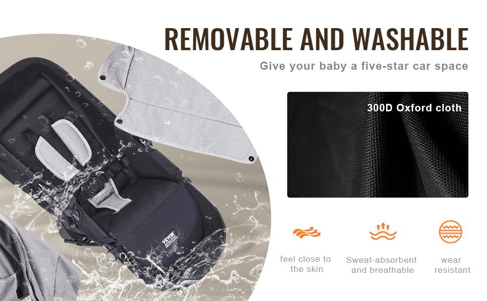 VEVOR Travel System Stroller with Infant Bassinet, 2-in-1 Baby Cradle Stroller Combo, Reversible Seat, Easy One-button Folding, EVA Tires with Brake Aluminum Stroller Carseat Combo Set (Light Gray)