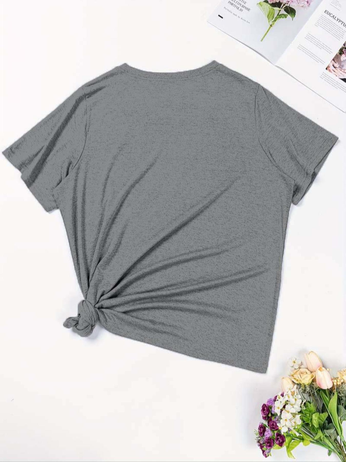 【Plus Size】 "IT IS WHAT IT IS" Print Round Neck Tee, Fashion Casual Crew Neck Short Sleeve T-shirt for Daily Outdoor Wear, Women Clothing for All Seasons