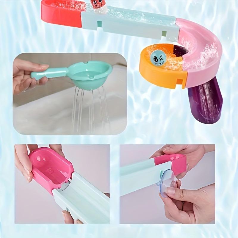 Bathroom Track Toy Set, 1 Set Non-electric Plastic Water Slide Game with Rolling Ball, Creative DIY Assembled Pipe Building Blocks for Toddlers Play, Gift