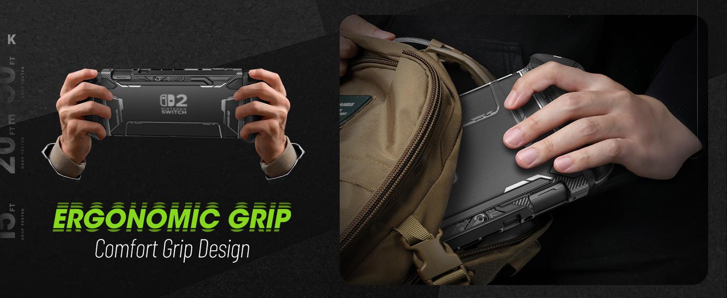 Mumba Blade Series for Nintendo Switch 2 (2025) – Dockable TPU grip case with enhanced protection. Features quick-release Joy-Con design, optimized for 7.9" screen. Ergonomic & lightweight. Black Controller Cover Gaming Items
