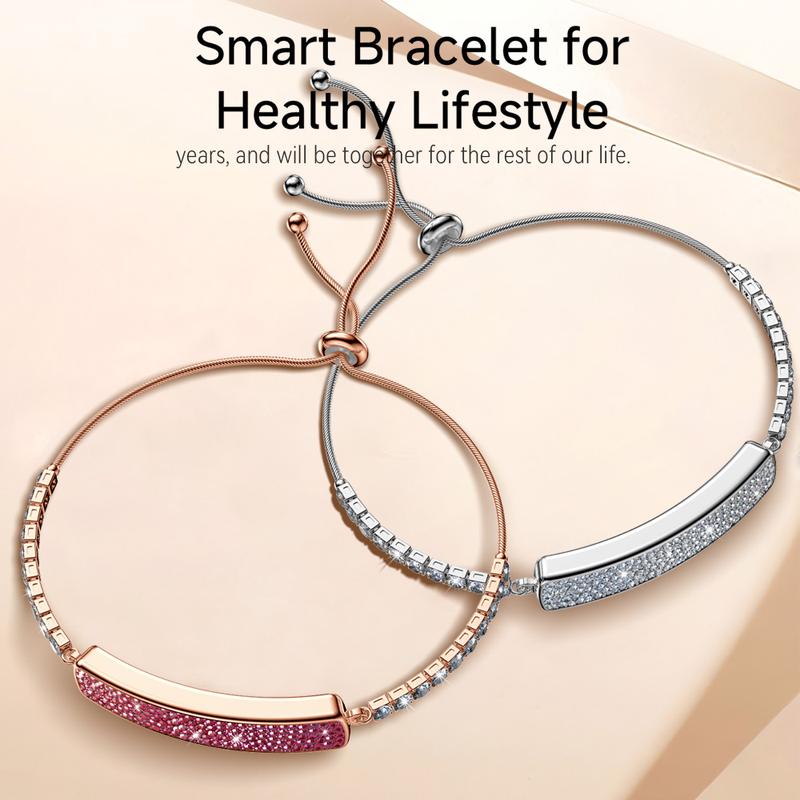 Lifebee Smart Fashion Bracelet, Women's Sport Diamond Ring, Accurate Heart Rate Pressure Sleep Monitoring, Syncs Data Via APP, Fitness Tracker