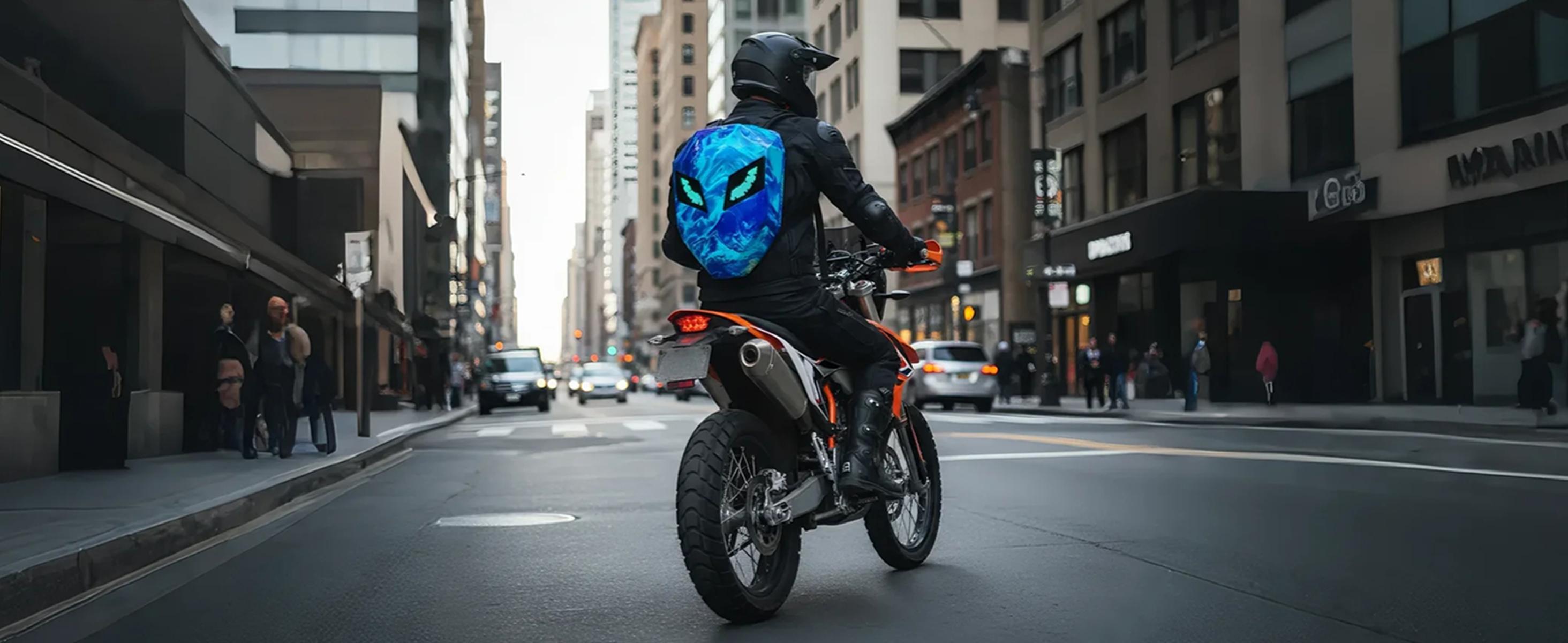 19" LED Motorcycle Backpack, Waterproof Hard Case Bag Animated Digital Laptop Backpack with ProgrammableMoving Eyes, DlY Backpack for Cycling,Perfect Gift Stylish Daypack backpack backpacks for women backpacks for men backpacks for school 19" LED Motorcycle Backpack, Waterproof Hard Case Bag Animated Digital Laptop Backpack with ProgrammableMoving Eyes, DlY Backpack for Cycling,Perfect Gift Stylish Daypack backpack backpacks for women backpacks for men backpacks for school