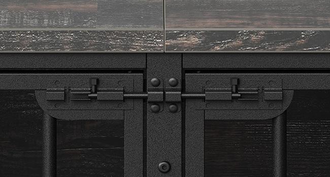 HOOBRO Dog Crate Furniture for 2 Dogs, Heavy Duty Double Kennel with Removable Divider & 4 Doors, Dog Crate TV Stand with 2 Metal Pegboards, 2 Name Plates, 8 S-Hooks, for Medium Large Dogs