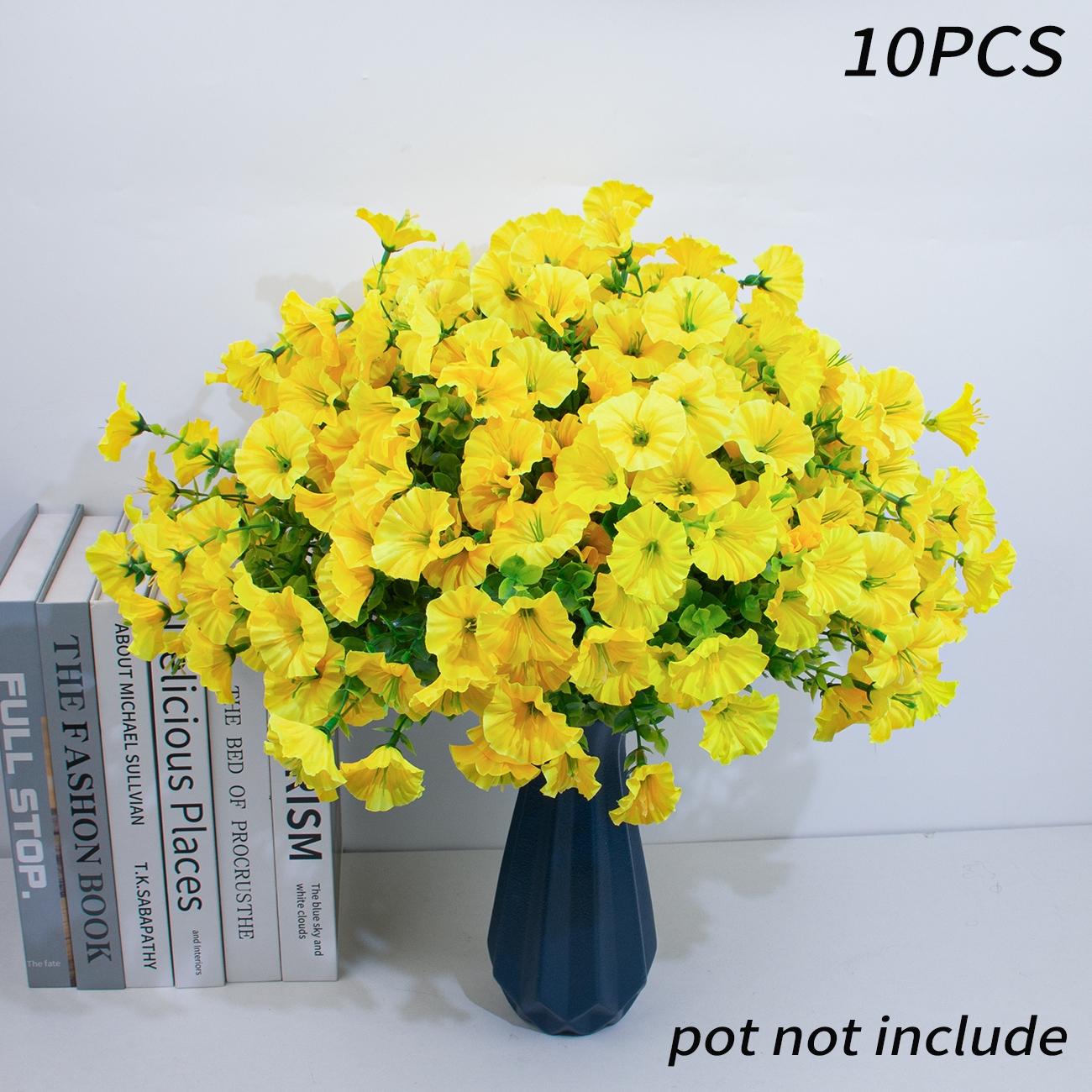 Artificial Potted Plant, 10pcs Faux Flower with UV Protective Function, Decorative Flower for Outdoor Home Flowerpot Porch Terrace Decoration #GLOBAL PICKS