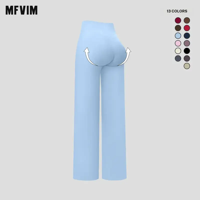 MFVIM Women's Flare Leg Yoga Pants - V-Crossover High Waist, Seamless Butt Lifting Stretchy Leggings for Gym Exercise Activewear, Female Gym Clothes, Activewear Fitness Pants for Women (Yoga, Running)