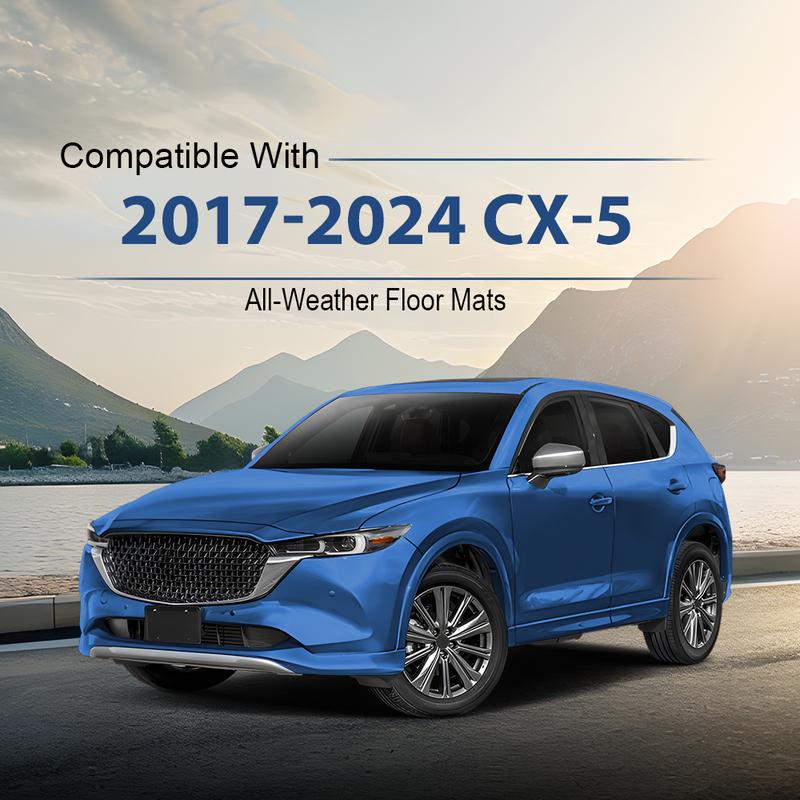 CROSSDESIGN Weather beater TPE Floor Mats Waterpoof Front & 2nd Seat TPE Fit For 2017-2024 Mazda CX5