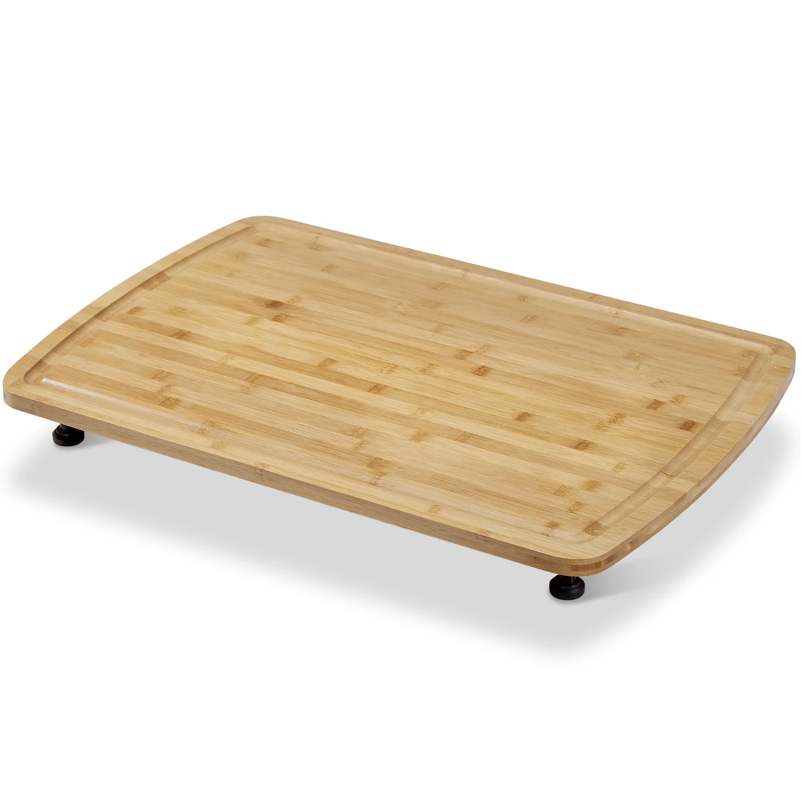 Garvee Bamboo Cutting Board & Stove Top Cover (Pasta Board), 30 x 20 in - Adjustable Legs - Raised Non-Slip Surface - Juice Grooves - For RV/Camper Gas Stove Burners - Easy to Clean