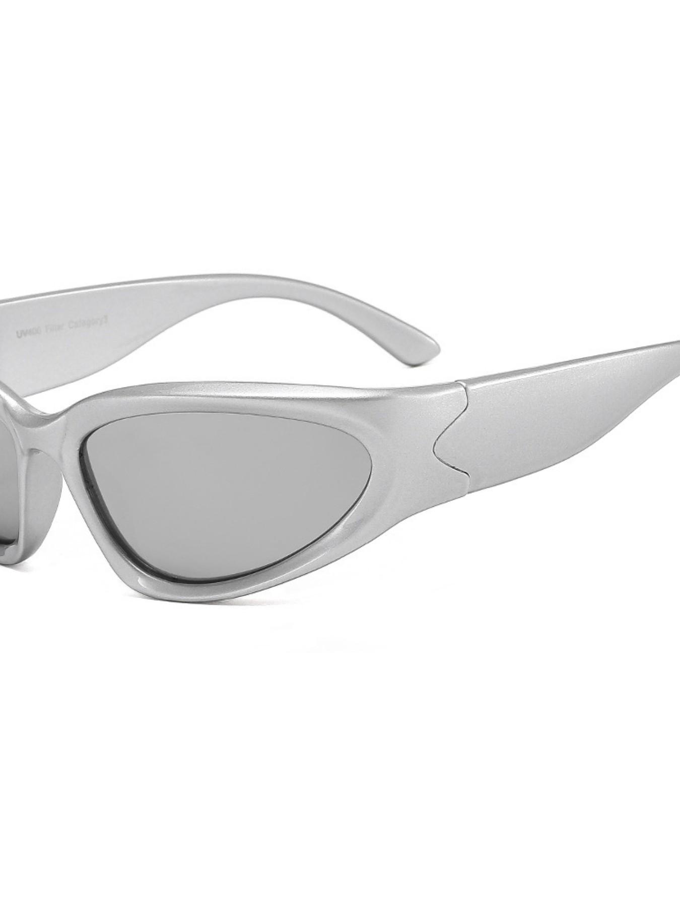 Trendy Y2K Wraparound Sunglasses, Futuristic Cyber Goggles, Perfect for Street Photography, Beach, Edm Parties, Stylish Accessories