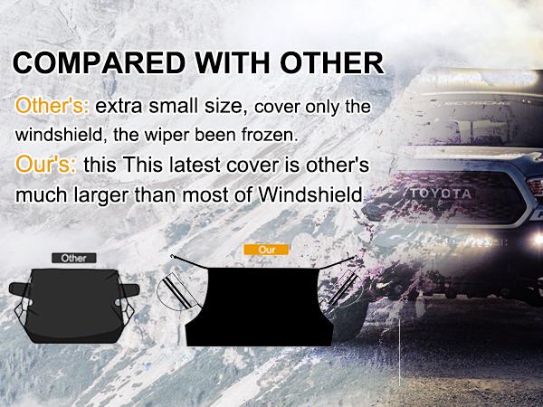 Windshield Snow Ice Cover for Cars, Extra Larger Size 82"x 62" Shade, Waterproof Winter Frost and Sunshade Cover with Side Mirrors Cover, Windshield Protector for Cars, SUVs, Trucks