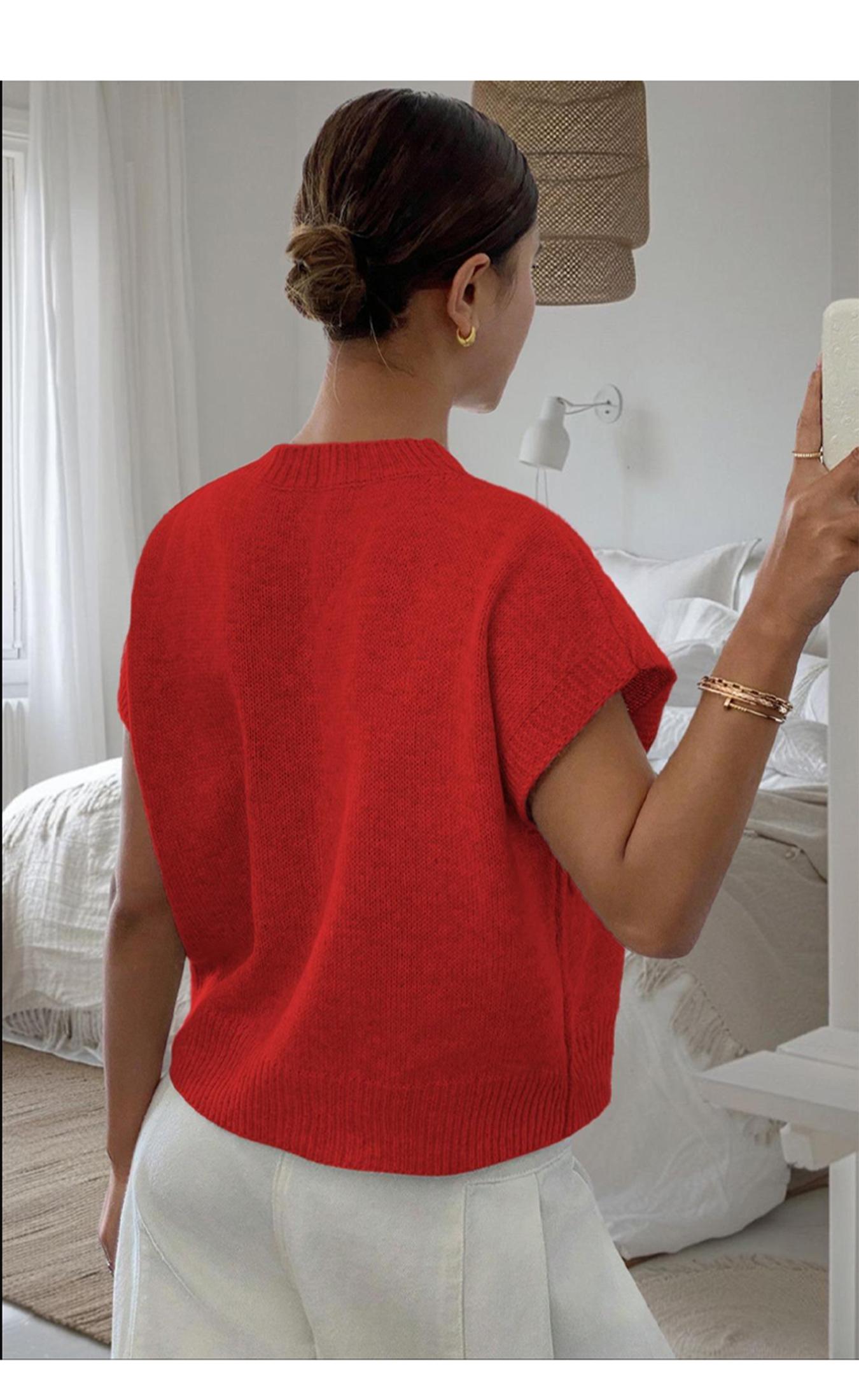 Women's Plain Flower Jacquard Semi-sheer Cable Knit Top, Casual Sleeveless V Neck Knitwear for Daily Wear, Ladies Clothes for All Seasons