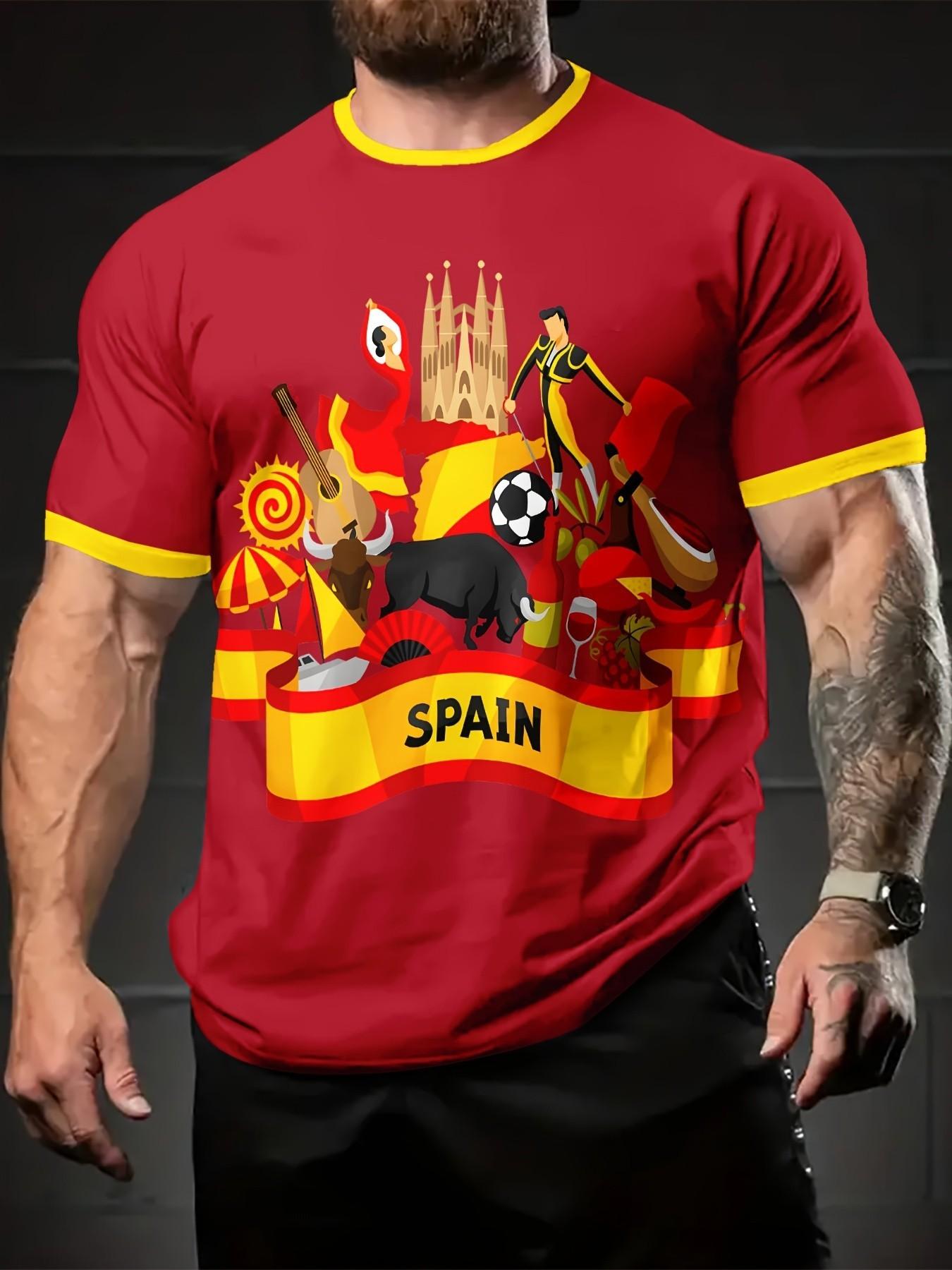 Barcelona Style Soccer Jersey, Round Neck Comfortable Sportswear, Ideal for Football Matches, Training, Casual Wear, Holiday, Gift