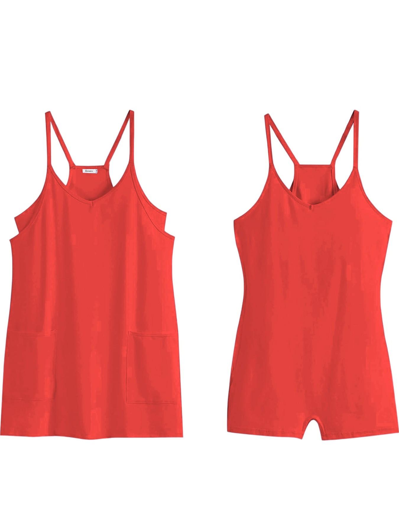 Women's Summer Mini Dress, Casual Athletic Tennis Dress with Shorts, Sleeveless Sporty Design, Perfect for Active Wear & Outdoor Activities