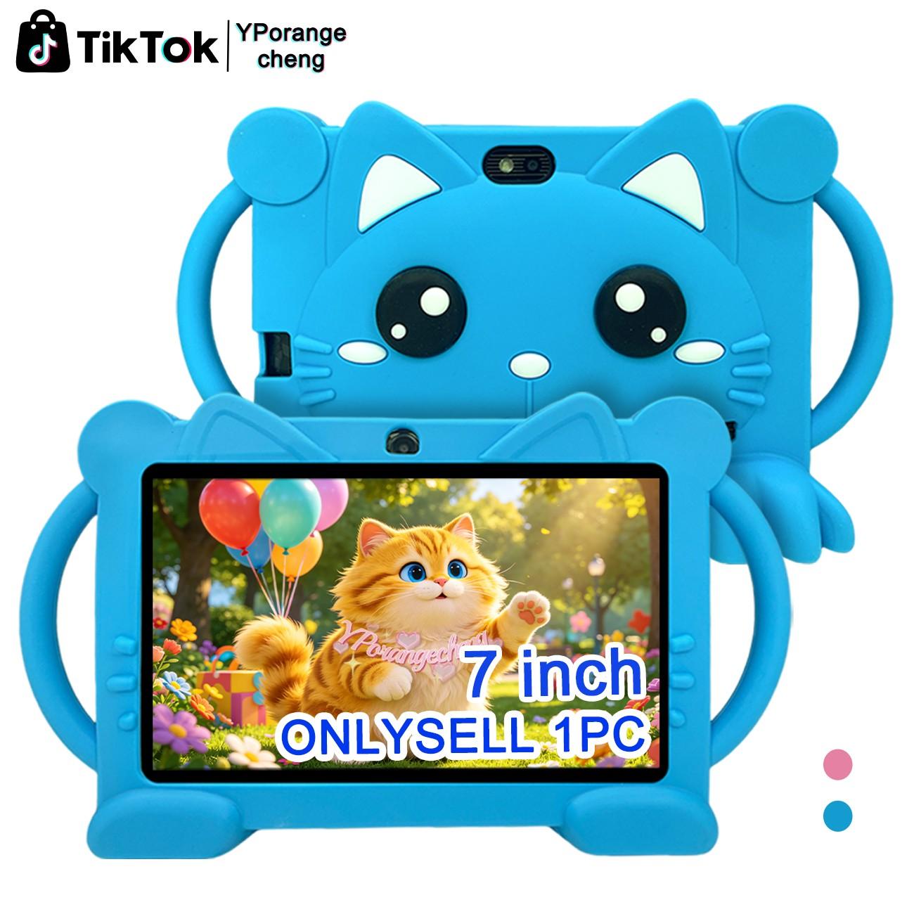 7-Inch Kids' Touchscreen Tablet, Quad-Core Android, HD Display, Dual Cameras, WiFi & Bluetooth-Compatible, Adapter Not Included, Parental Control, Ideal Gift for Birthdays