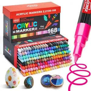 Acrylic Paint Markers, Hardhead Extra Fine Tip Acrylic Paint Pen, Waterproof, Art Markers, Acrylic Markers for Pumpkin Paint, Wood, Metal, Plastic, Canvas, Fabric, Glass, Ceramic, Rock Painting